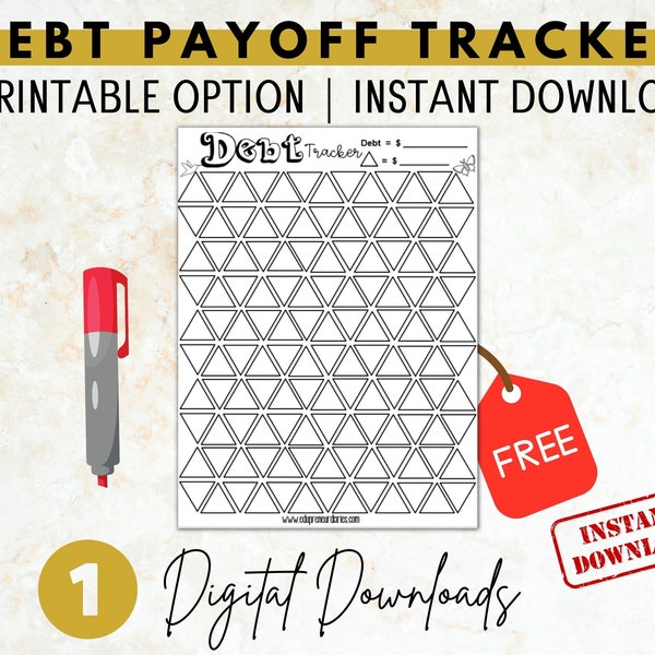 FREE |  Debt Tracker Printable  | Planner Insert |  Visual Chart Insert | Instant Download | US Letter