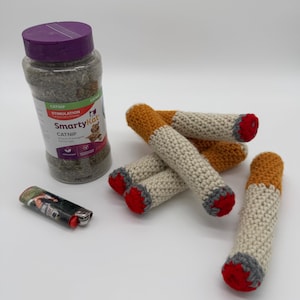 cigarette cat toy Crochet Catnip Cigarette / Cat Toy