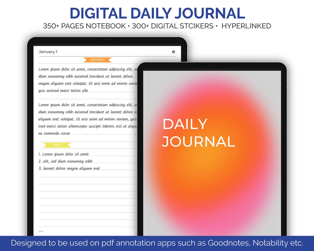Digital Journal for Goodnotes/notability, Digital Hyperlinked Daily ...