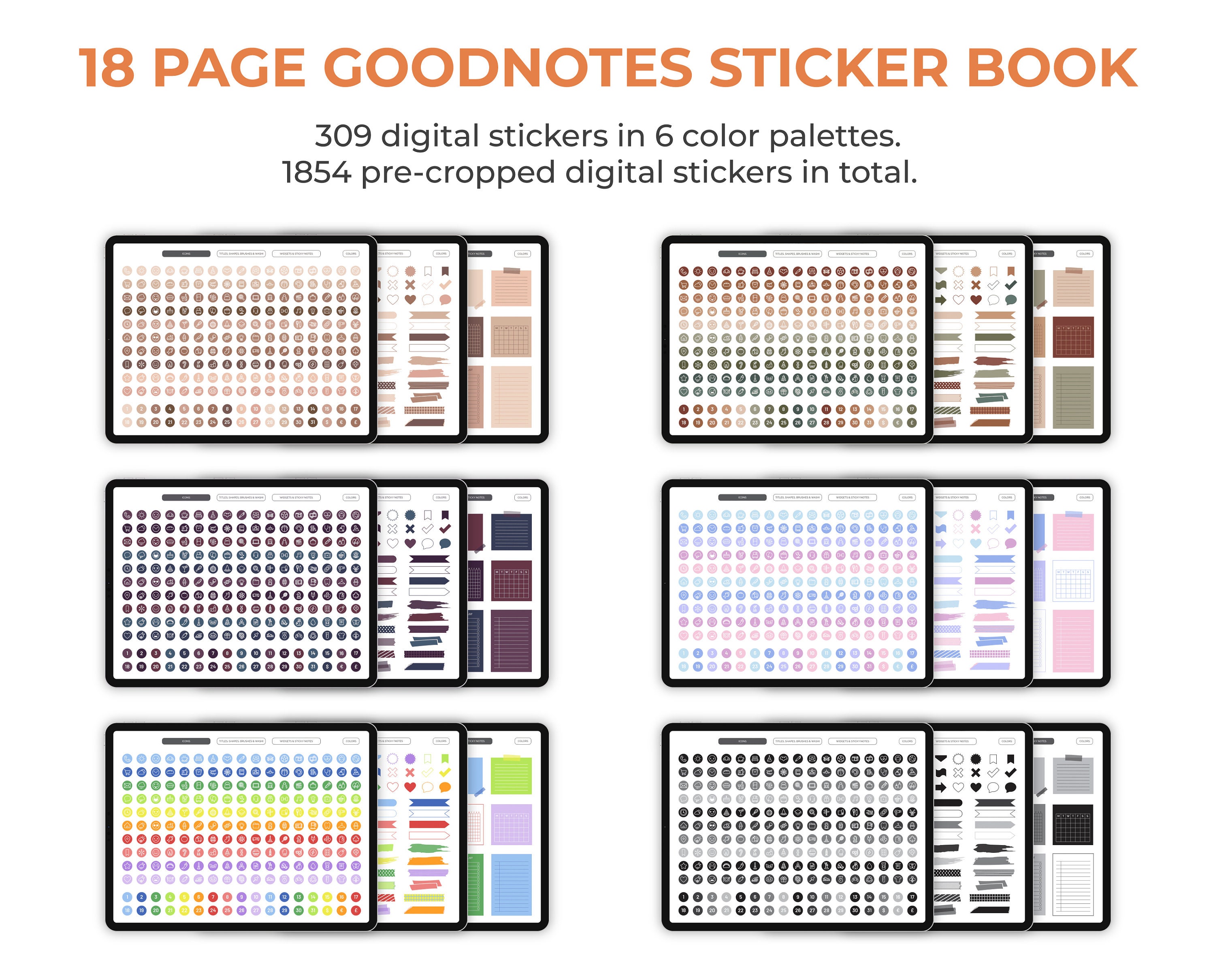 Digital Sticker Book for Goodnotes, PNG Files of Digital Stickers ...
