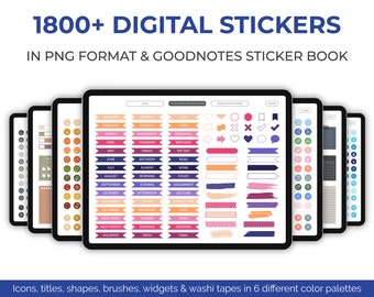 Digital Stickers for Goodnotes, Digital Sticker Book, Digital Stickers PNG Files, Sticky Notes, Digital Icon Stickers, Digital Planner