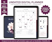 Undated Digital Planner for Goodnotes/Notability with Hyperlinks, iPad Planner, Tablet Planner, Digital Stickers