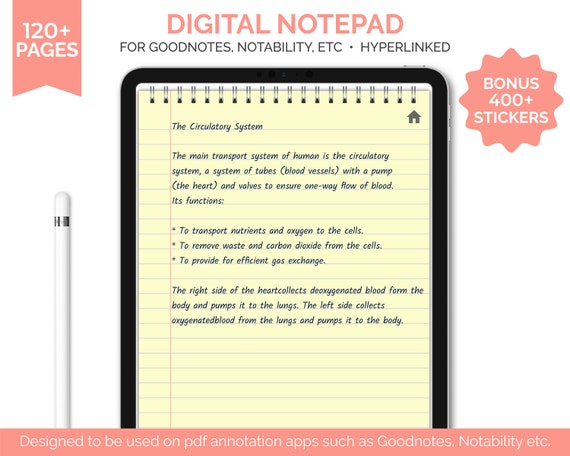 Goodnotes Notepad Vertical Notebook For Goodnotes and | Etsy