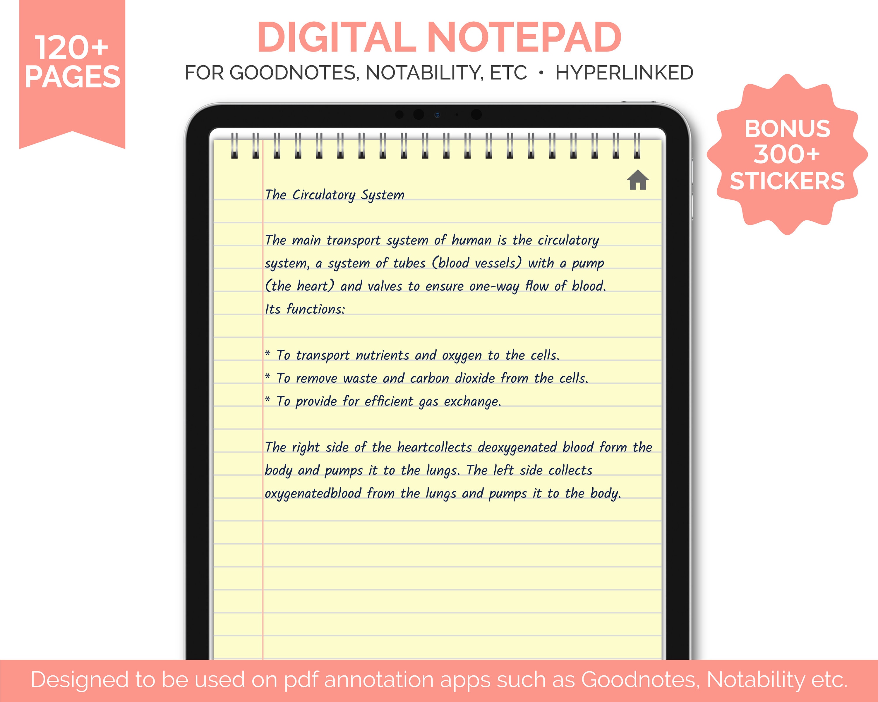 Goodnotes Notepad, Vertical Notebook for Goodnotes and Notability, iPad ...