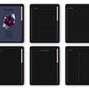 Undated Dark Mode Digital Planner for Goodnotes/notability, Hyperlinked ...