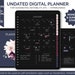 Undated Dark Mode Digital Planner for Goodnotes/Notability, Hyperlinked Black & White Digital Planner For Ipad and Tablets, Digital Stickers 