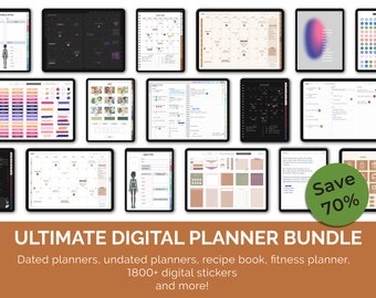 Digital Planner Bundle, Ultimate Planner Bundle, 2024 Goodnotes Digital Planner, iPad/Tablet Planner, Digital Notebooks, Digital Stickers