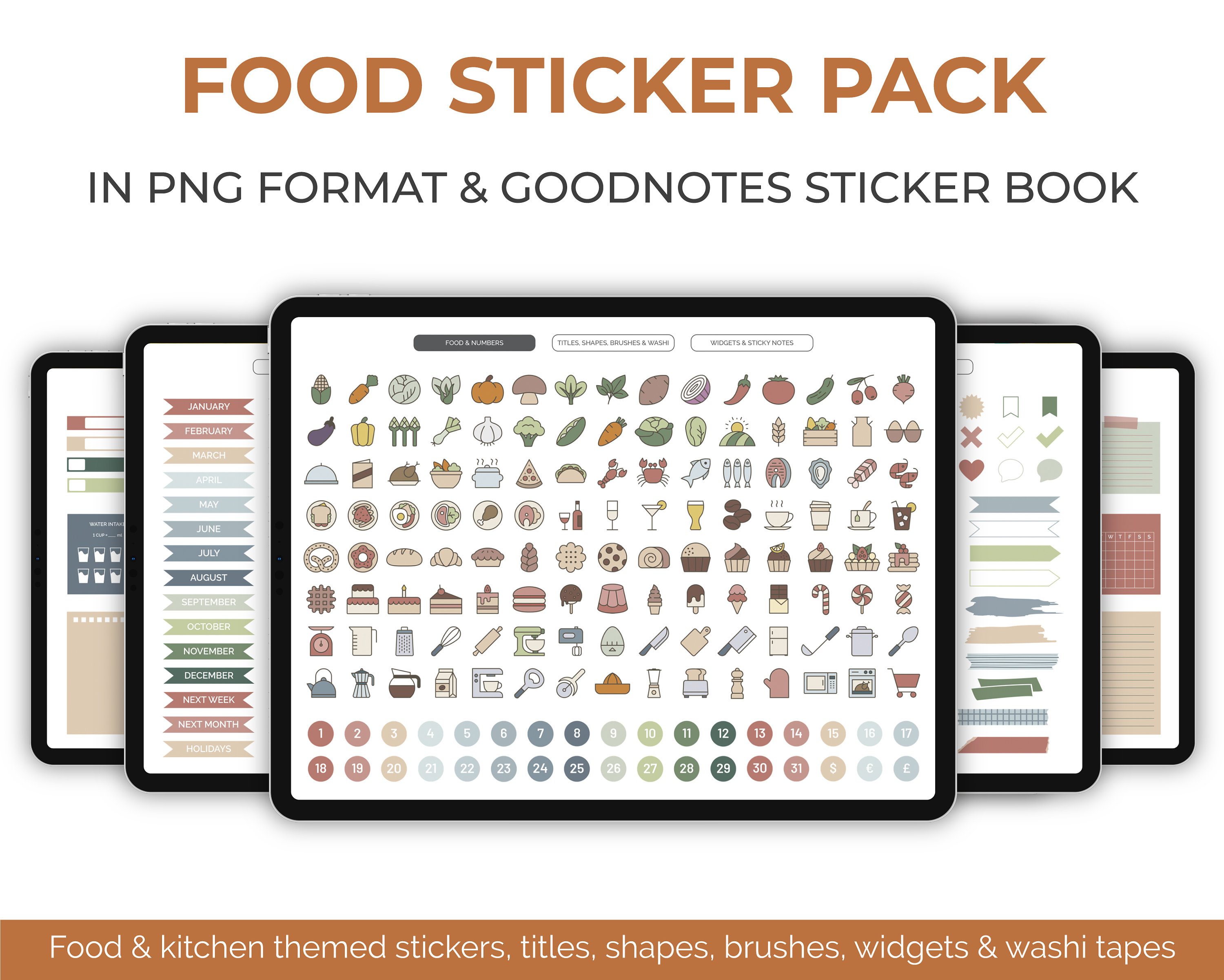 Food & Kitchen Digital Stickers for Goodnotes Digital Sticker - Etsy