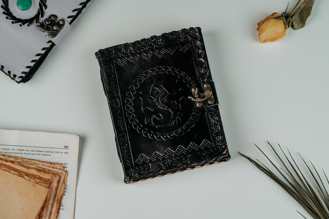 Dragon Embossed Leather Cover Notebook Diary With Metal Lock. Etsy