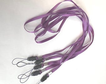 5  Purple 16 Inch Neck Strap Cord Lanyard for Mp3 MP4 Cell Phone Camera USB Flash Drive ID Card FREE  shipping