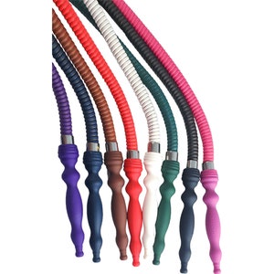 Premium Hookah Hose washable Soft touch handle choose Color with 6 Mouth Tips +  Grommet