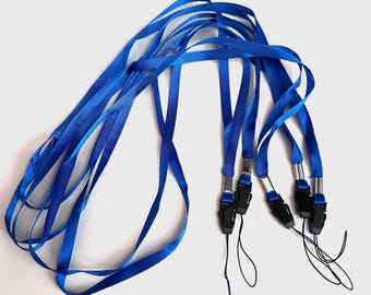 5  Blue 16 Inch Neck Strap Cord Lanyard for Mp3 MP4 Cell Phone Camera USB Flash Drive ID Card FREE  shipping