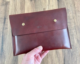Personalised A5 Leather Travel Documents Holder, Spanish Brown, Leather Document Folder, Anniversary, Leather Travel Wallet, Car Manual Case