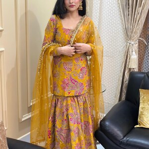 Sharara Lehenga ivoire : costume indien Gharara cousu sur mesure image 4