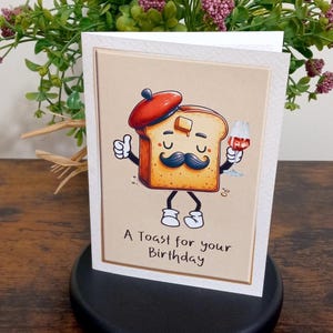 PS Birthday Toast Cute Card JPG or PNG Files for Hand Cutting