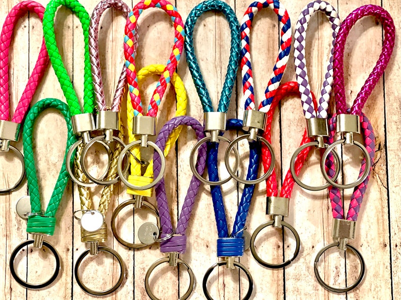 Leather Braided Strap Keychain