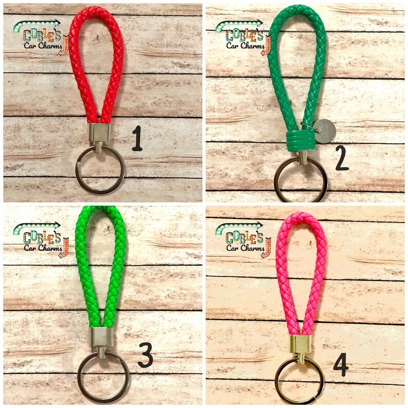 Leather Braided Strap Keychain