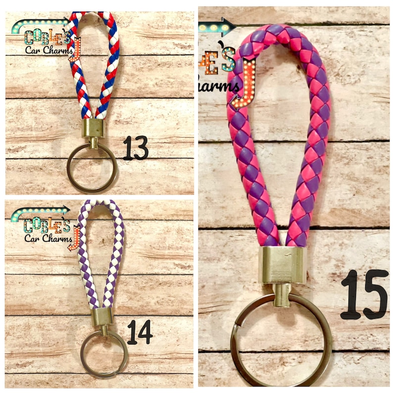 Leather Braided Strap Keychain
