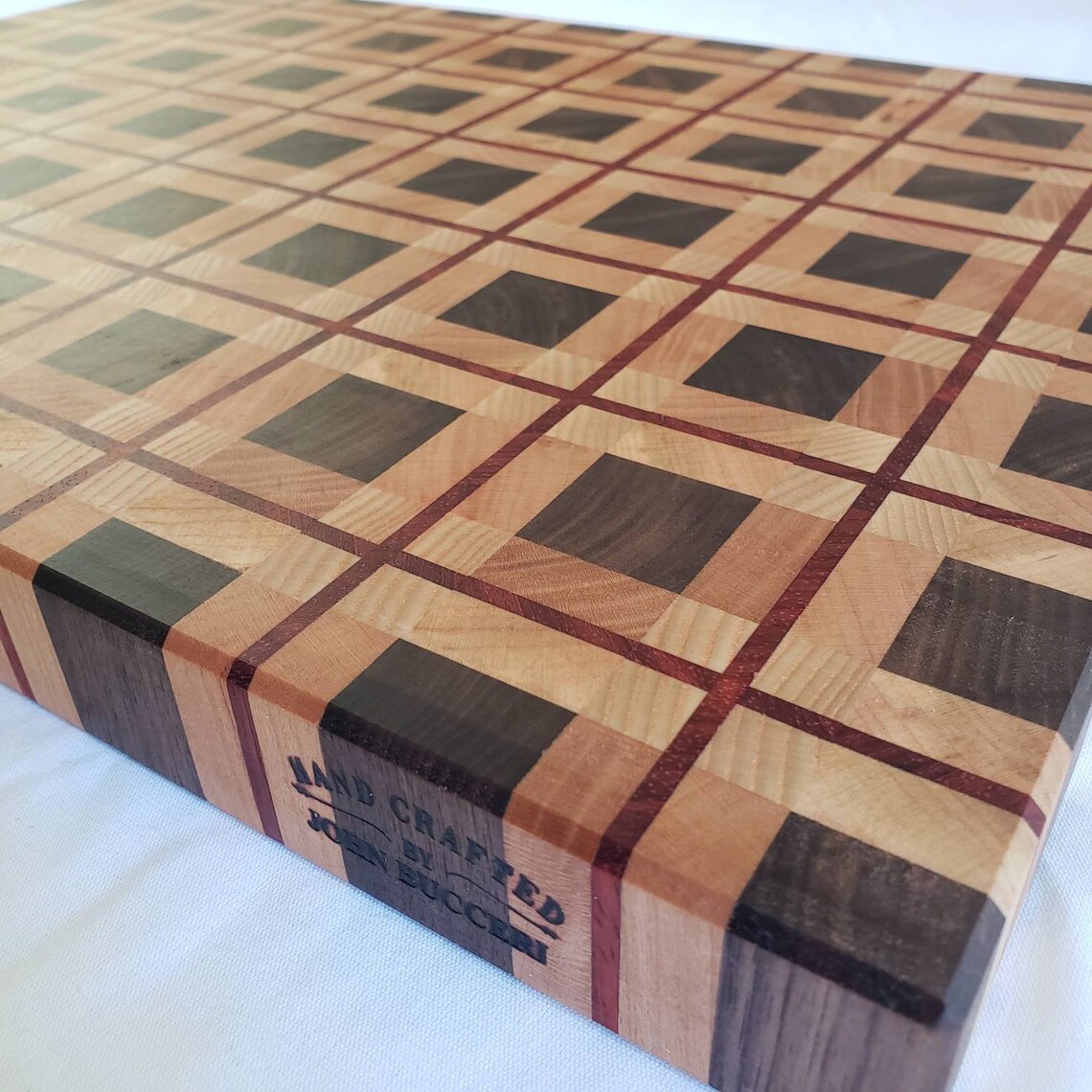 Hardwood Plaid End Grain Cutting Board Etsy