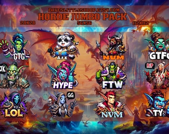 World of Warcraft Horde Edition Jumbo Pack 49 Streamer Emote | YouTube | Discord | Twitch