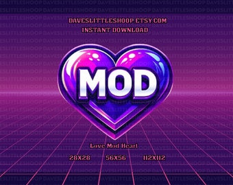 Mod Love Heart Emote | Aesthetic | Cute Emotes | Mod Emote | Emote For Streamer | Gamer | Discord | Streamer Graphics | Gaming Emote | &lt;3
