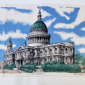 ST PAUL&#39;S CATHEDRAL  Linen Tea Towel - Wall Hanging / Ulster Weavers Pure Irish Linen