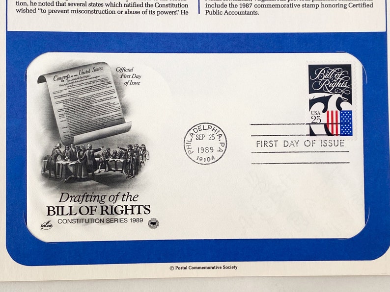Drafting the BILL OF RIGHTS Constitution Series 1989 / First Etsy