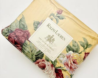 Ralph Lauren Kathleen Floral Yellow Queen Flat Sheet / Sealed!