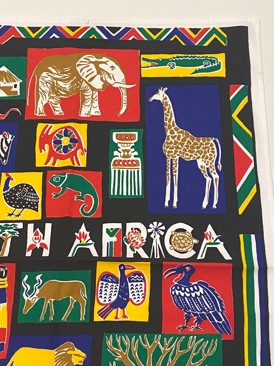 Colorful SOUTH AFRICA Cotton Tea Towel Wall Hanging / Etsy
