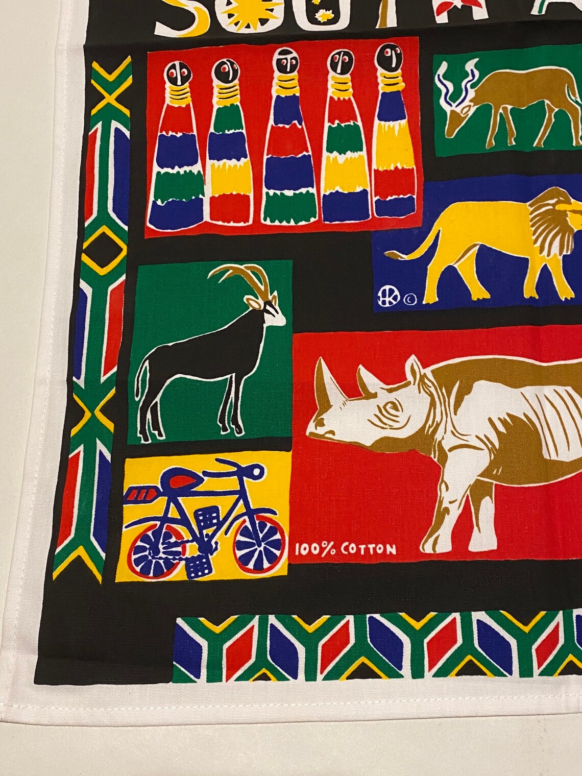 Colorful SOUTH AFRICA Cotton Tea Towel Wall Hanging / Etsy