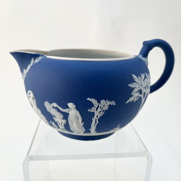 Cobalt WEDGWOOD Jasperware Creamer ca. 1864 / Marked Wedgwood 24 S