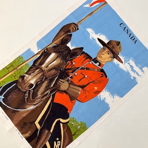 CANADIAN MOUNTIE Linen Tea Towel - Wall Hanging / Lamont