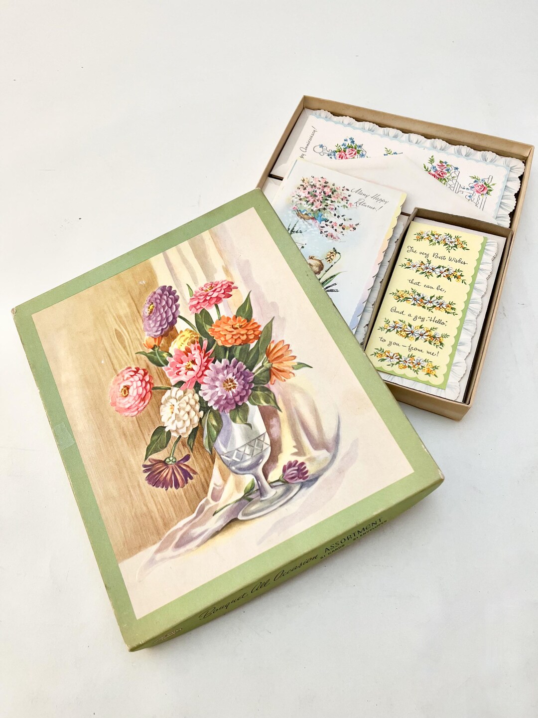 Greeting Cards BOUQUET ALL OCCASION Assortment / Original Box / Vintage ...