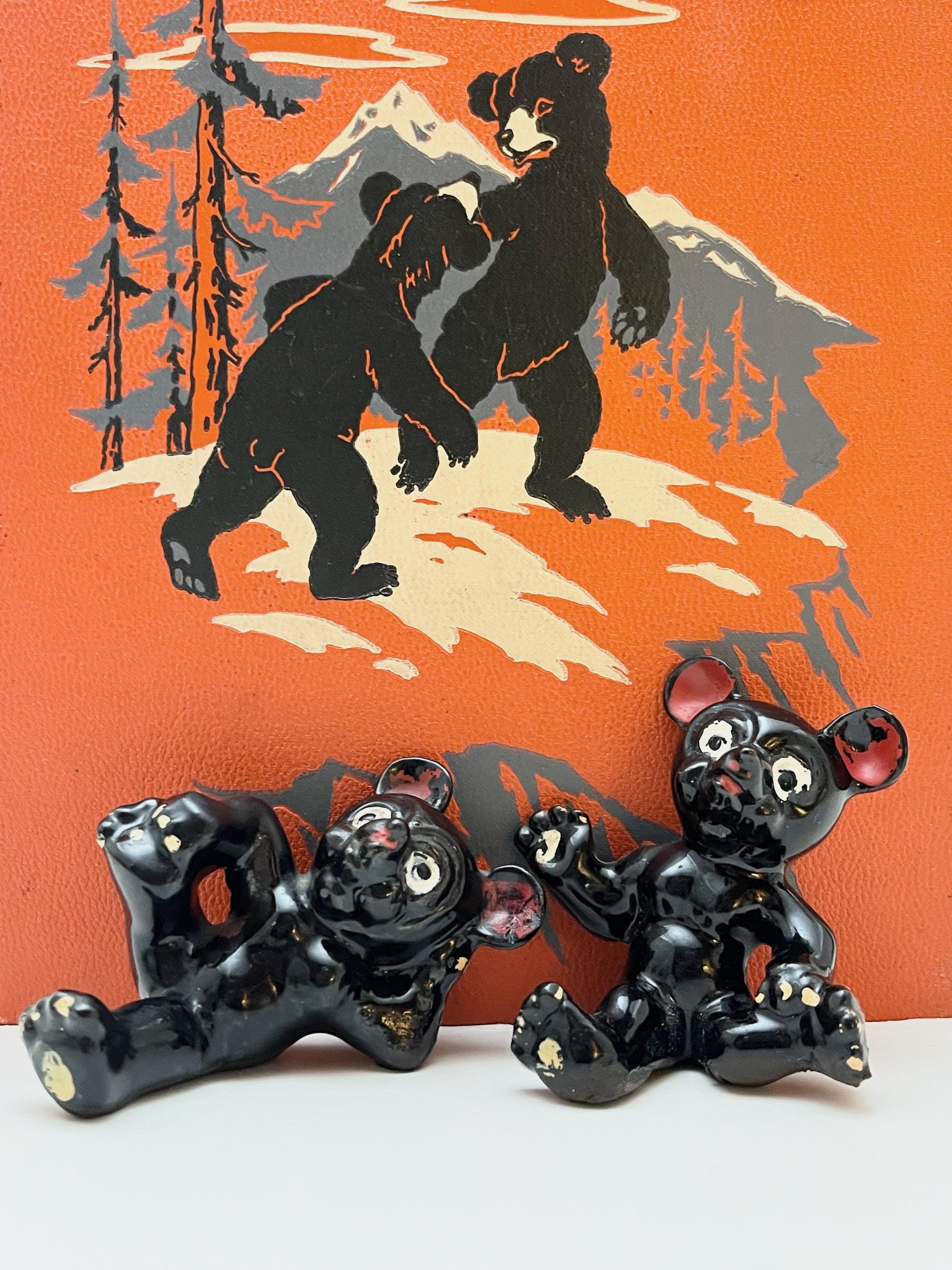 BEARS Adorable Vintage Figurines Hand Painted Japan / MINIATURE