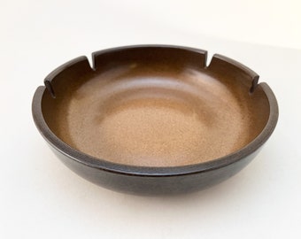 HEATH Brownstone Glaze 4 Slot Ceramic Ashtray / MCM / 8 1/2"