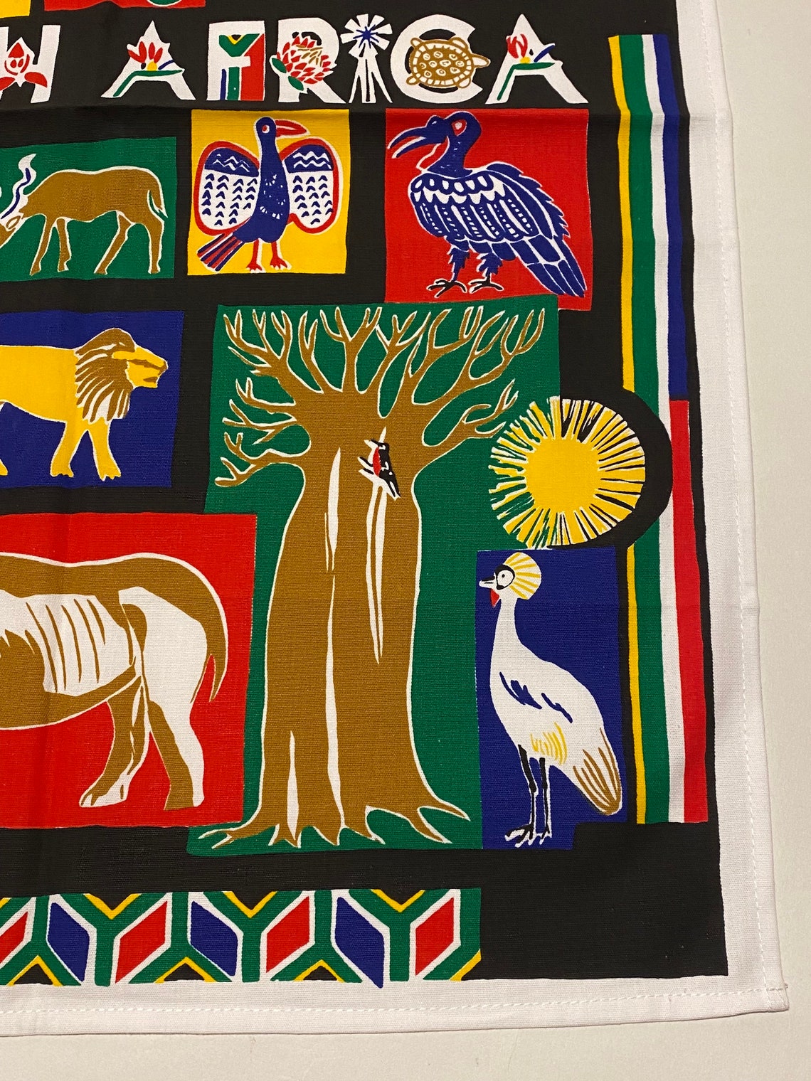 Colorful SOUTH AFRICA Cotton Tea Towel Wall Hanging / Etsy