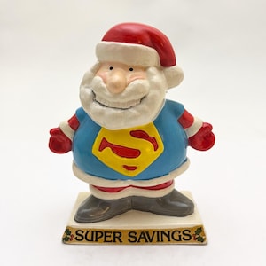 Vintage SUPER SAVINGS SANTA Ceramic Bank / 5 1/4&quot; High