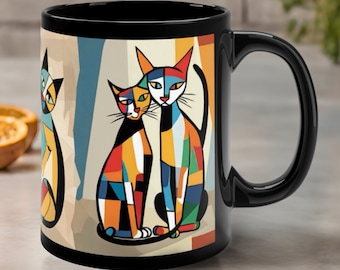 Picasso Style Art Cat Mug 1 - Artsy Picasso Cat Coffee Mug - Artist Cat Cup, Cat Mug, Cute Gift For Cat Owner, Cat Lover, Cat Mama, Cat Mom