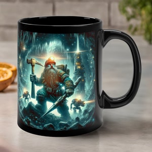 Deep Rock Galactic Mug - Inspired Deep Rock Galactic Dwarf Miners Cup, Intergalactic Sci-Fi Themed Gaming Mugs for Aesthetic Gaming Decor