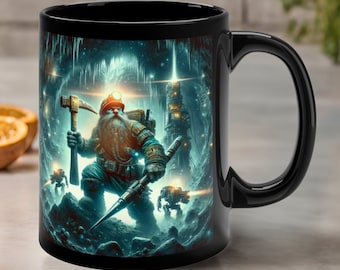 Deep Rock Galactic Mug - Inspired Deep Rock Galactic Dwarf Miners Cup, Intergalactic Sci-Fi Themed Gaming Mugs for Aesthetic Gaming Decor