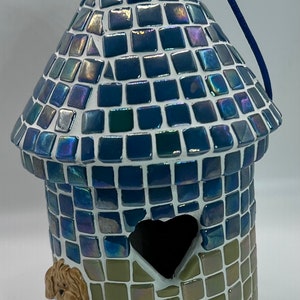 Bird House Mosaic, Handmade Bird House, Decorative Birdhouse, yard art, garden decor