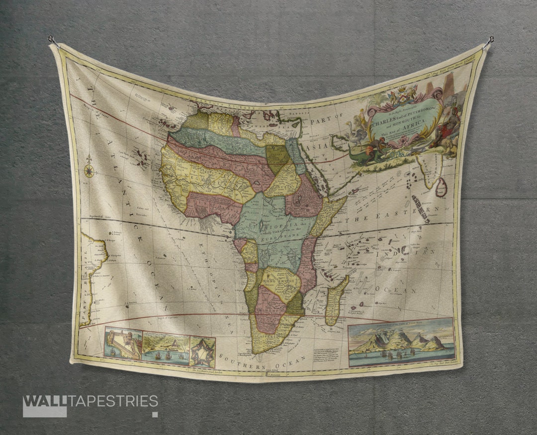 Year 1710 Map of Africa Tapestry Wall Art Vintage Map Gift - Etsy