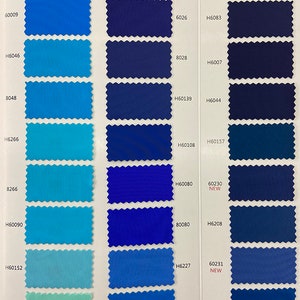 108 Solid Colors (second page) 4 stretch way 80 Nylon 20 Spandex 200 gsm ideas for swimwear, swimsuit, bikini, DIY Price sold by yard