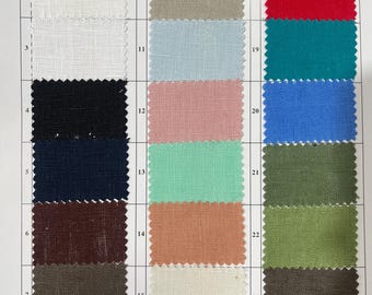 100% Linen fabric 185gsm weight (81 Colors) Works for Home decor, bedding, curtains, bag, tablecloth, clothes, DIY, dress, toy Price by Yard