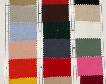 Polyester cotton linen fabric 205gsm (Total 205 Colors) Works for Home decor, bedding, bag, tablecloth, clothes, DIY, dress, Price by Yard