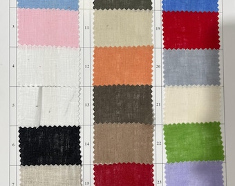 100% Linen fabric (46 Colors) 118gsm weight Works for Home decor, bedding, curtains, bag, tablecloth, clothes, DIY, cover, Price by Yard