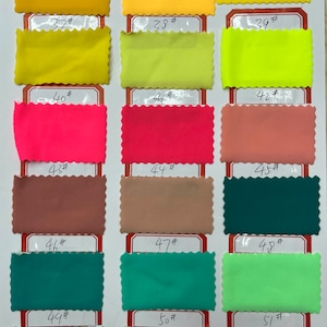 134 Solid Colors (1-70 color numbers) 4 stretch way 80 Nylon 20 Spandex 200 gsm ideas for swimwear, swimsuit, bikini, DIY Price sold by yard image 4