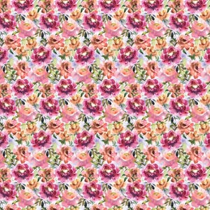4 way stretched polyester spandex watercolor flower  print -800008- Works swimwear, dancewear Support Custom print - Price sold by yard