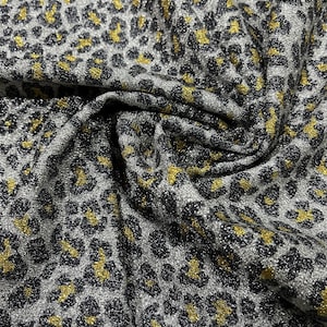 4 stretch way Shiny leopard lurex Metallic fabric Print; Support custom print works dancewear, costume, swimwear DIY clothes Price Sold Yard