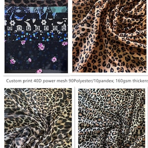 Custom 4 stretch way 40D power mesh print 90Polyester 10Spandex , 160gsm thickness Works clothes, dancewear, lingerie, each DIY sold by yard